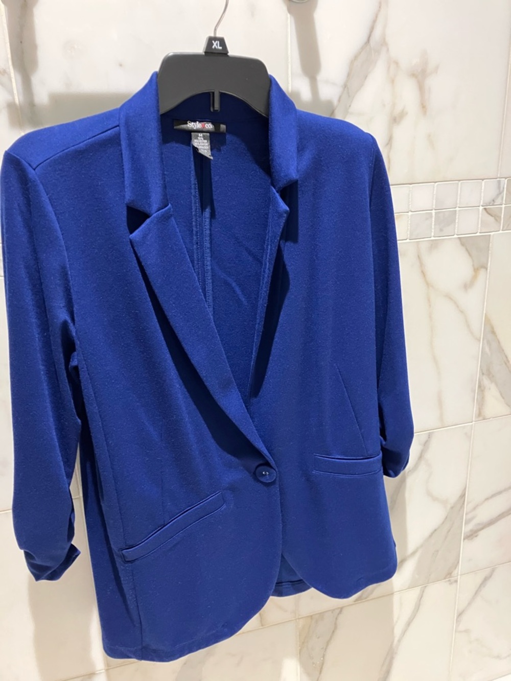 Style & Co. Women's Cobalt Blue Single-Button Blazer medium